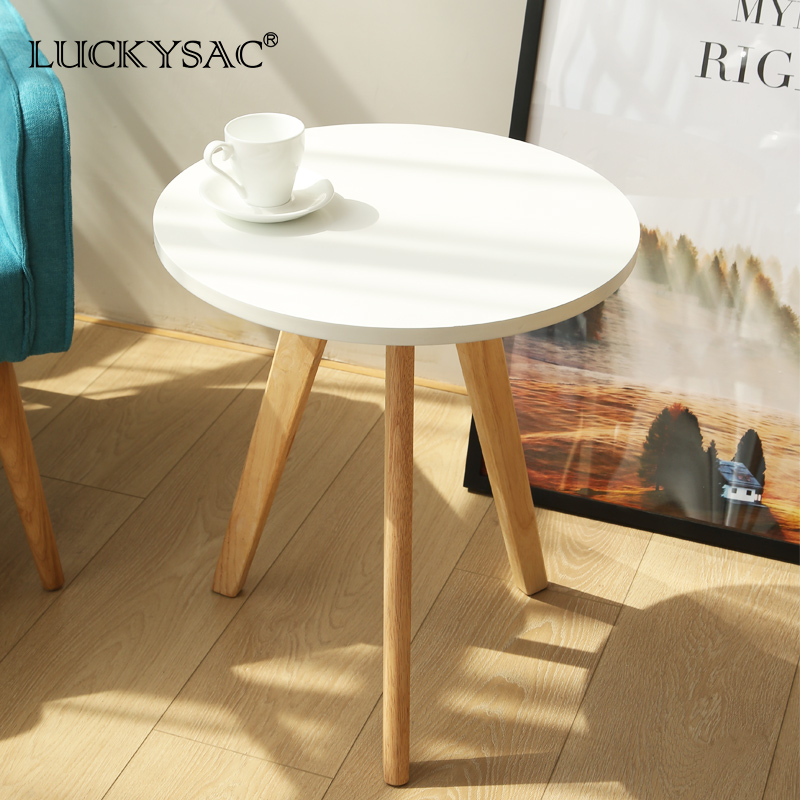 北歐ins風(fēng)實木小圓茶幾,實木小桌子-就選LUCKYSAC品牌 工廠直銷
